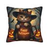Witchy Black Cats Halloween Pillowcases Pet Lover Kawaii Pillow Case For Sofa Home Decoration Graphic Pillow Cover