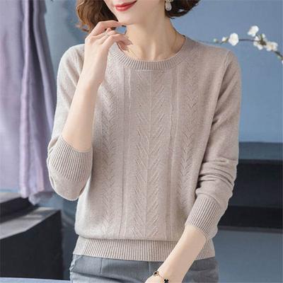 Maglie da Donna a Manica Lunga Lavorate a Maglia Primavera Autunno Maglioni Girocollo con Diamanti Maglie Lavorate a Maglia da Madre di Mezza Età