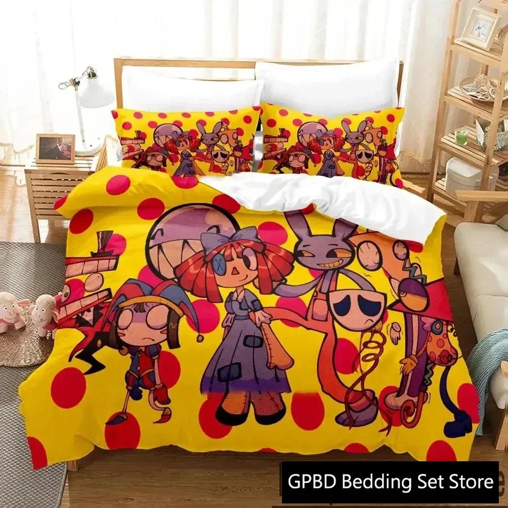 Luxury New 3D Print Cartoon Amazing Digital Circus Bedding Set Double Twin King Duvet Cover Pillowcase Boys Girls Adults Bedroom