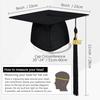 Matte Black Graduation Cap with 2026 Tassel for High School and University Bachelor Degrees
