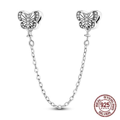 Butterfly Style Safety Chain Good Charms Bead Copper Craft Dangle Pendant Fit Bangle Bracelet Necklace Diy Jewelry