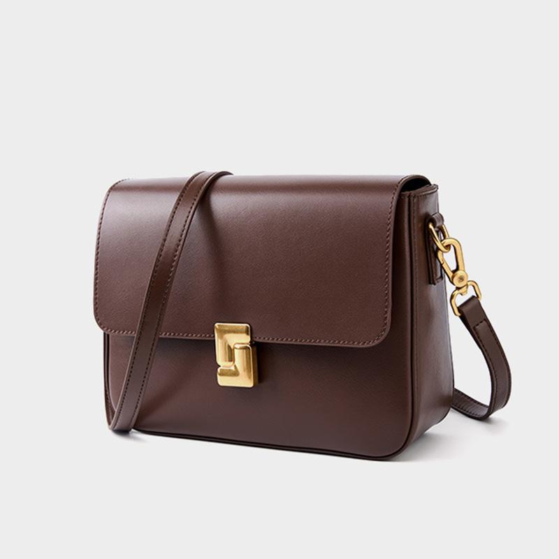 2025 Skórzana Damska Torba Crossbody Luksusowy Design Mała Kwadratowa Torebka Skóra Bydlęca Damska Torba na Ramię do Dojazdów Prezent dla Pań