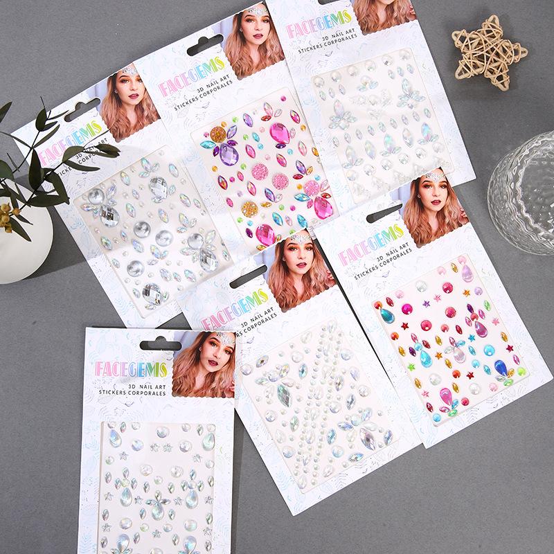 Stage makeup facial diamond stickers water drops teardrop facial diamond stickers girl stage diamond stickers