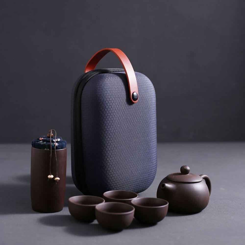 Portable Travel Tea Set Teaware Kung Fu Tea Cups Gift Teapot Teacup Kit  For Outdoor Camping