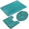 Set 3 pezzi Tappetino da bagno a tinta unita Set Tappeti da bagno con peli soffici Moderno Kit tappetini copriwater rettangolari 50*80 50*40 45*50cm