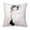 Bedroom Decoration Luxury Office Chair Sofa Room Beautiful Funny Bear Paw Pillowcase Black Love Letter