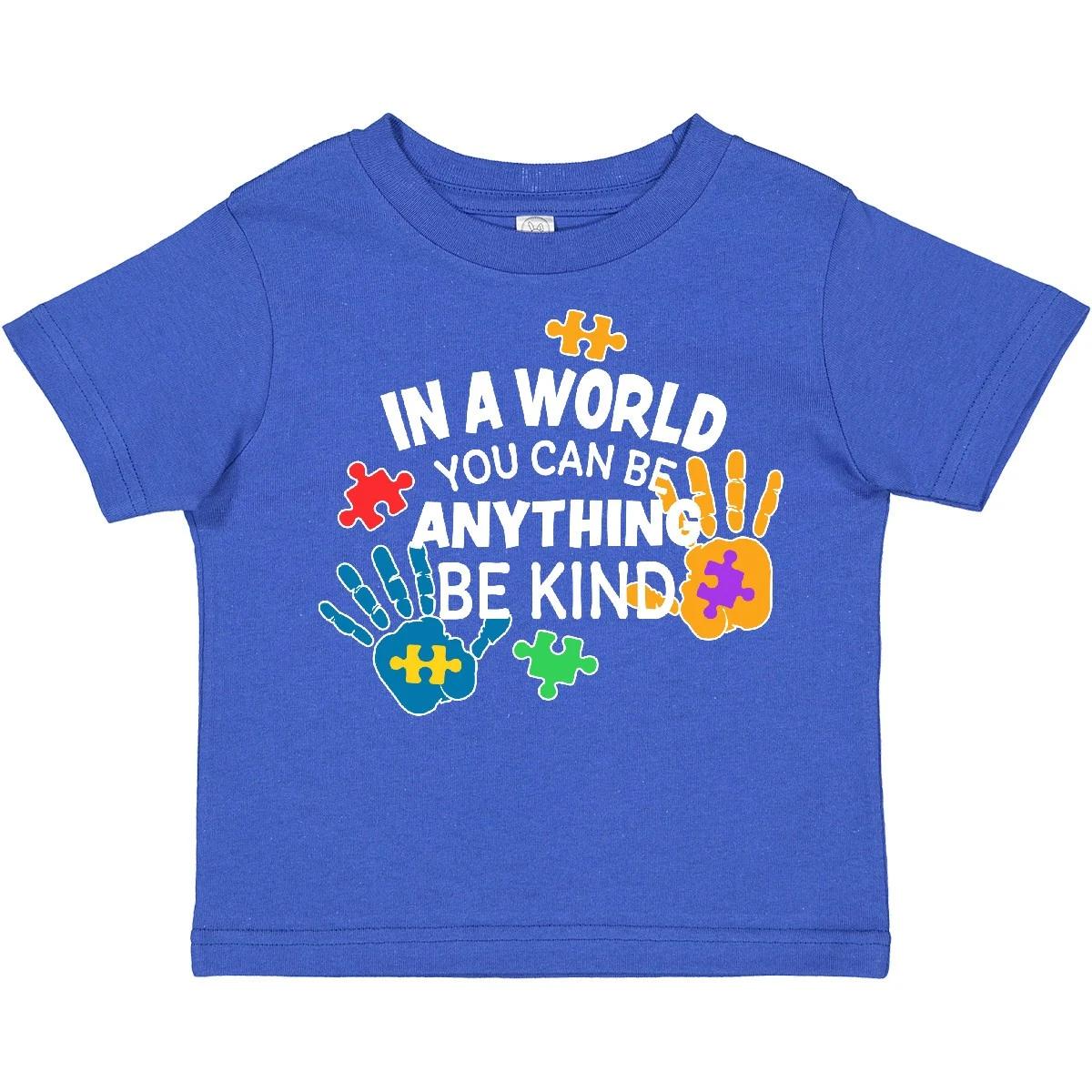 Inktastic In A World You Can Be Anything Be Kind Autism Toddler kids boys T-Shirt Puzzle 160