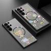 Girl Flowers Pattern Case For Samsung Galxy S26 Ultra S25 Edge S24 S23 S22 Plus S21 FE Magnetic Thin Ring Skin Texture Cover