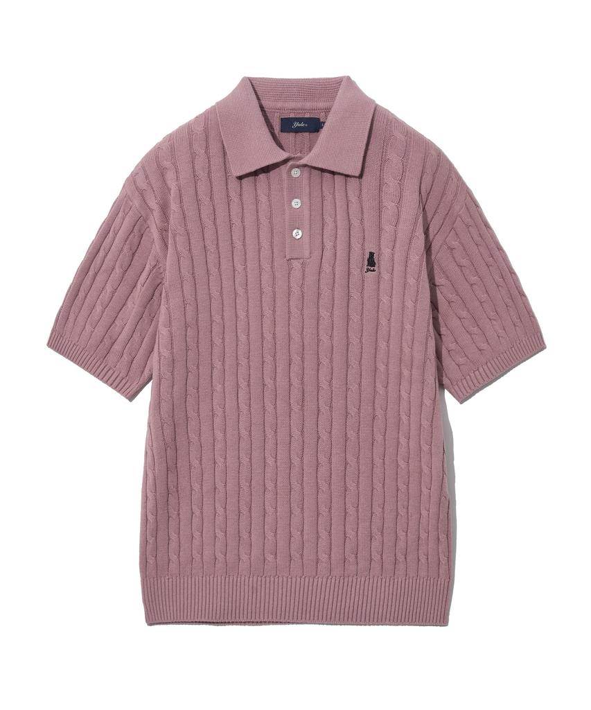 YALE Heritage Dan Short Sleeve Polo Knit Vintage Pink