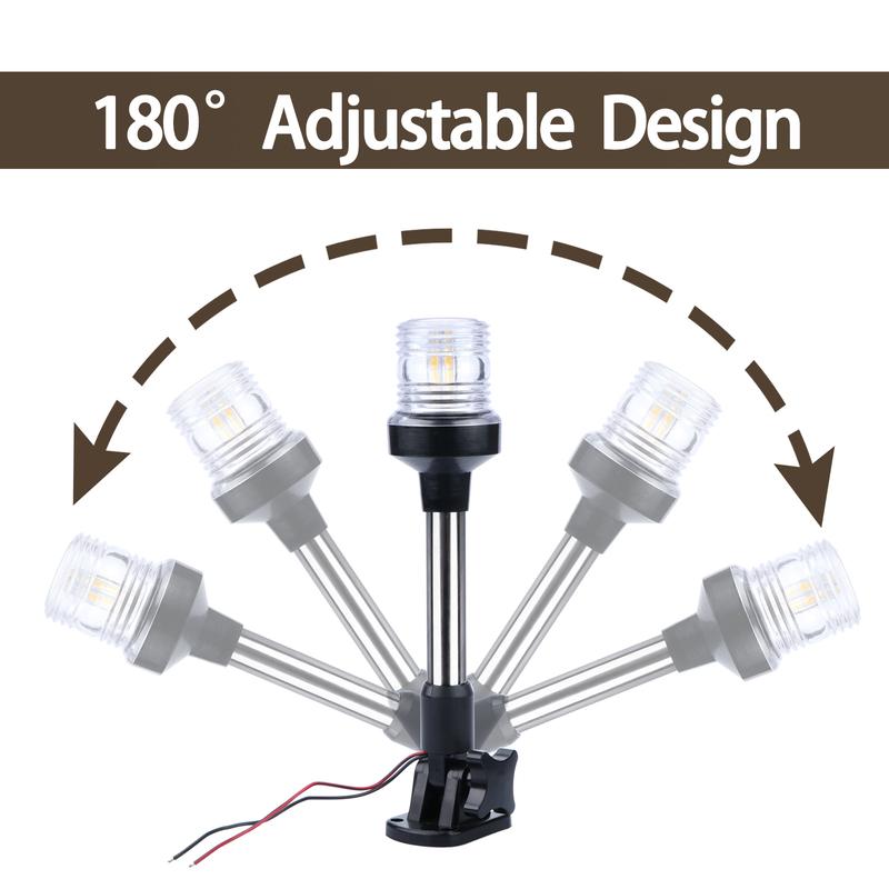 Boat Accessories 12V LED 25cm Fold Down Light Navigation Light Sailing Signal lamp for Marine For Boat Yacht