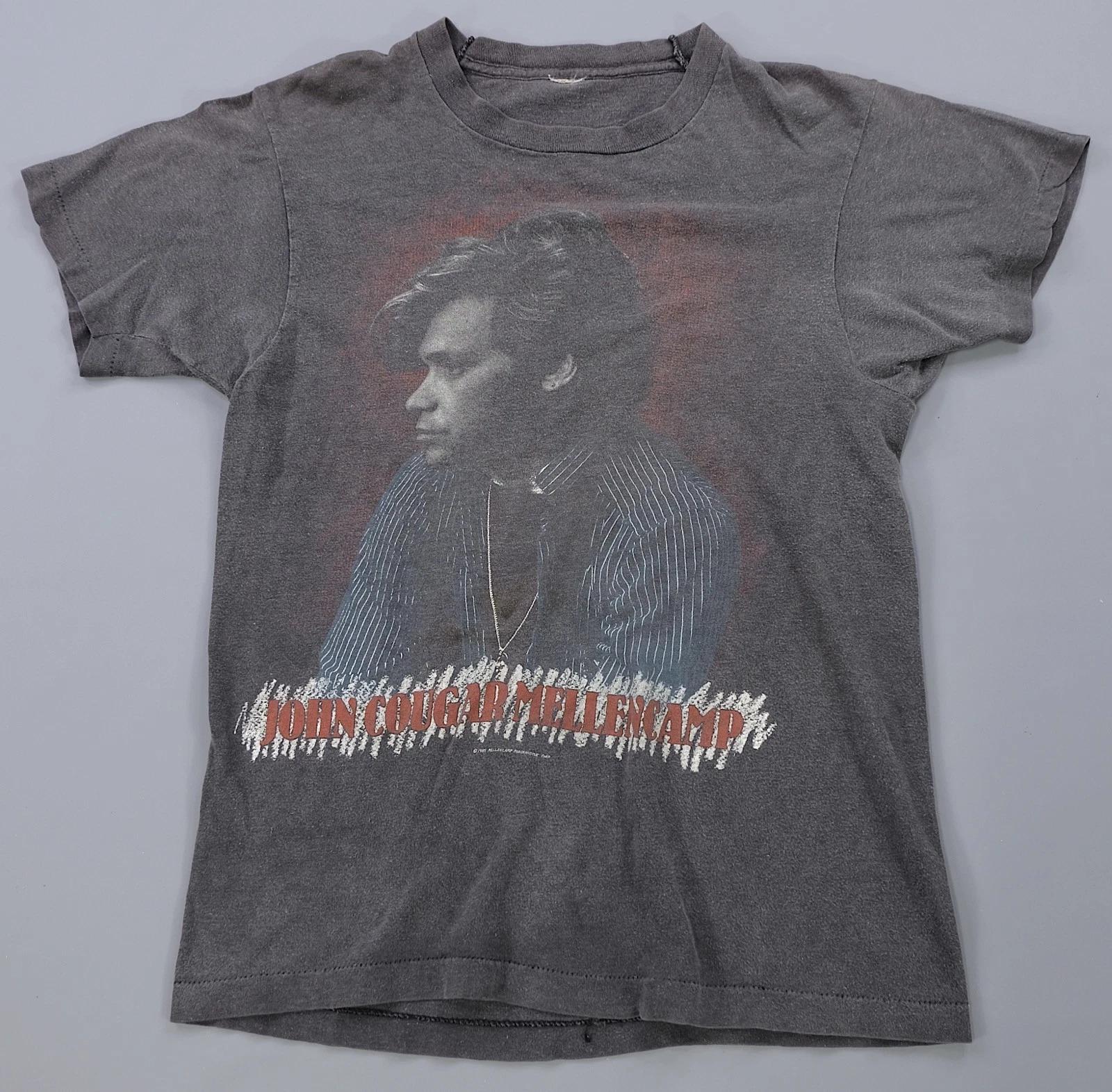Rare VTG John Cougar Mellencamp Scarecrow Tour 1985-86 T Shirt 80s Band Black 4XL