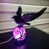 Raven's Moonlight Gothic LED Lamp Black Crow Statue Glowing Halloween Home Creative Decorations Table Lamp Scary Ornaments