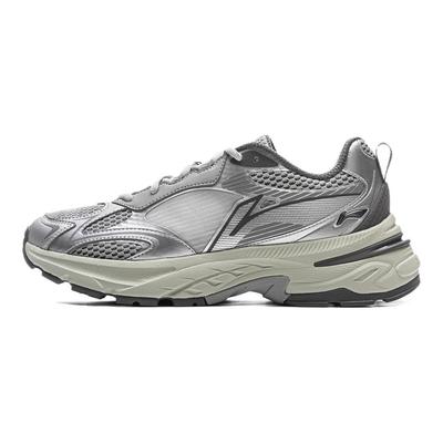 Li Ning Cushioning Slip Resistant Abrasion Resistant Breathable Rebound Low Top Casual Shoes Men's Silver Gray AGCV275-2