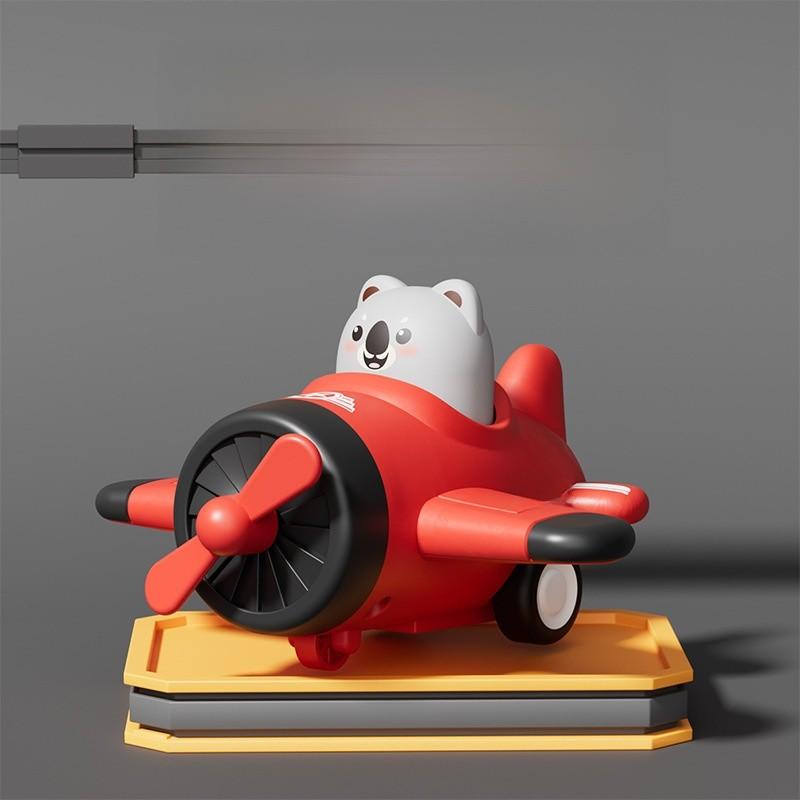 Bear Koala Tiger Cartoon Plastic Push And Go Airplane With Flashing Lights For Toddlers Ages 0-6