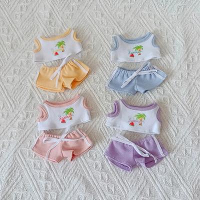 15/17cm Labubu II Idol Doll Clothing - Shirt & Cargo Pants Set, Pose Party Accessories, DIY Handmade Themed Decorations