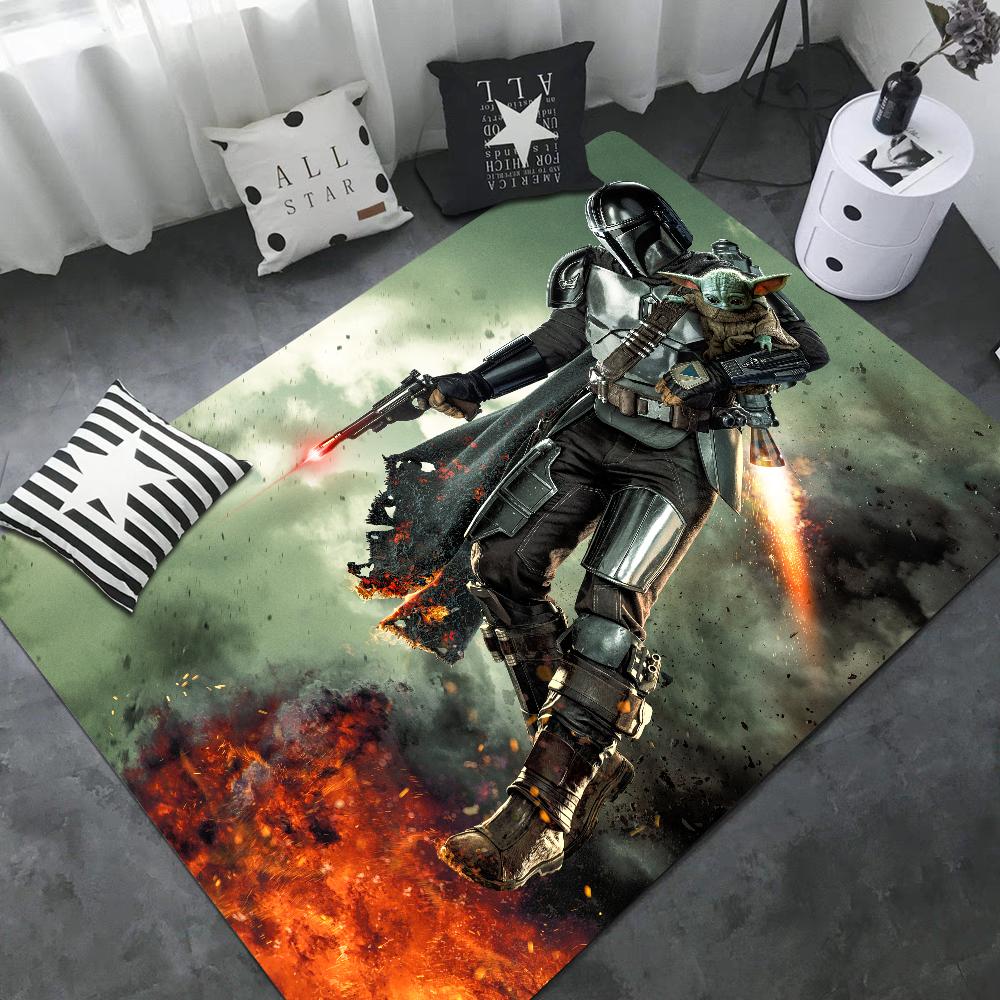 

The M-MandalorianS Baby YodaS Room Mats Cheaper Anti-slip Modern Living Room Balcony Printed Household Carpets 40x60cm