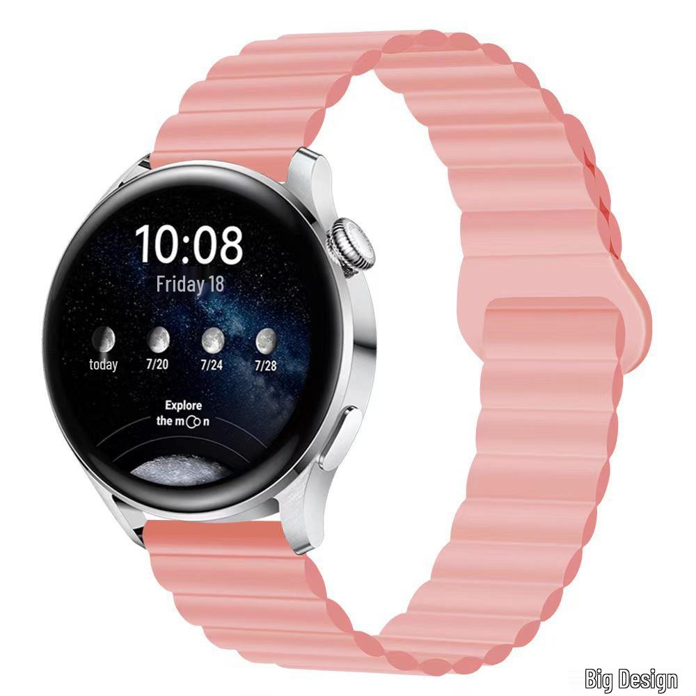 Two-Color Silicone Magnetic Loop 22mm Watch Band for Huawei GT4/GT5 & Samsung Watch4 Pro