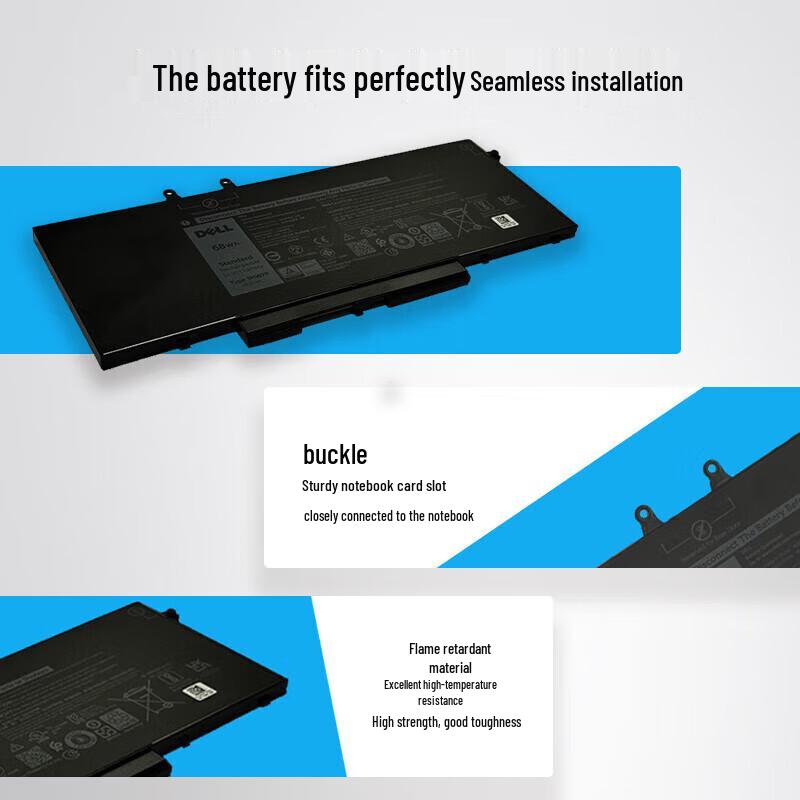 Dell Original 68Wh 4-Cell Laptop Battery (3HWPP) for Precision 3541/3550/3551