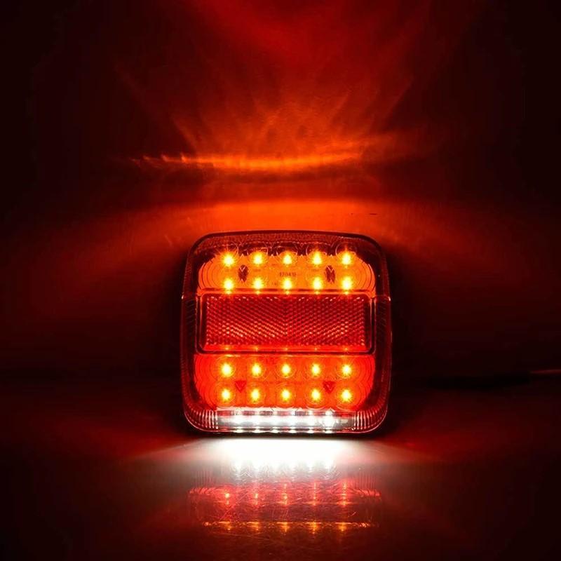2X 12V 26LED Submersible Trailer Lights Stop Tail Turn Signal Lights License Number Plate for Trailer Truck RV Lighting Upgrade