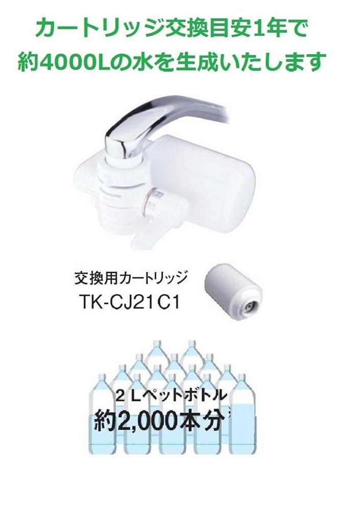 Panasonic Water Purifier Direct Faucet Type Mizutopia White TK-CJ11-W