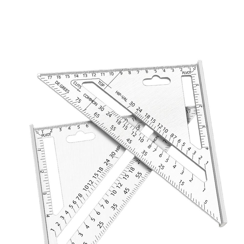 7 Inch Aluminum Triangle Ruler with Pressed Markings and Dual Metric Scale for Long Term Use In Carpentry and Mechanical Work