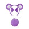 Cartoon Bear Ears Headband Bows Tie Mini Skirt Fashionable Soft Fabric Hair Accessory for Women and Kids