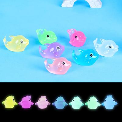10PCS  Mini Luminous Micro Landscape Dolphin Child Animal Table Decoration Miniature Ornament Figures Toys