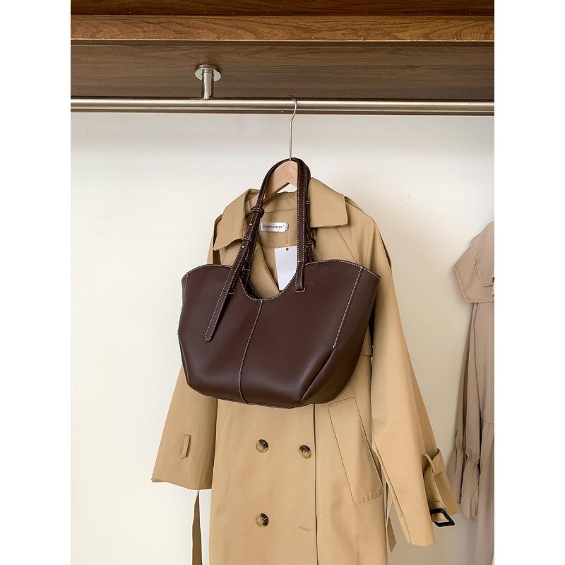 

Новая сумка-тоут, универсальная сумка-крыло высокого класса, однотонная, сумка для поездок большой вместимости, для студентов на занятиях кофейный