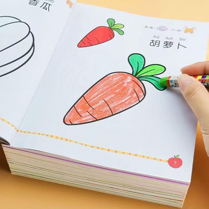 6 Books Cute Coloring Books For Kids Painting Book Learn To Draw Animals Kawaii Children's Early Education Picture Books