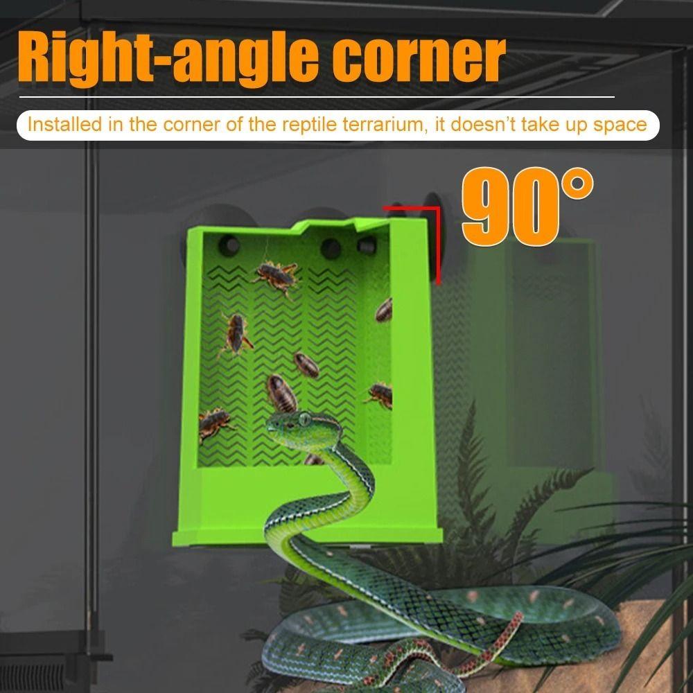 Aufhängbares Design Reptilien-Futter Napf Kunststoff Eidechsen Futter Schale Lebend-Insekten Schale Käfer Beute Fütterung