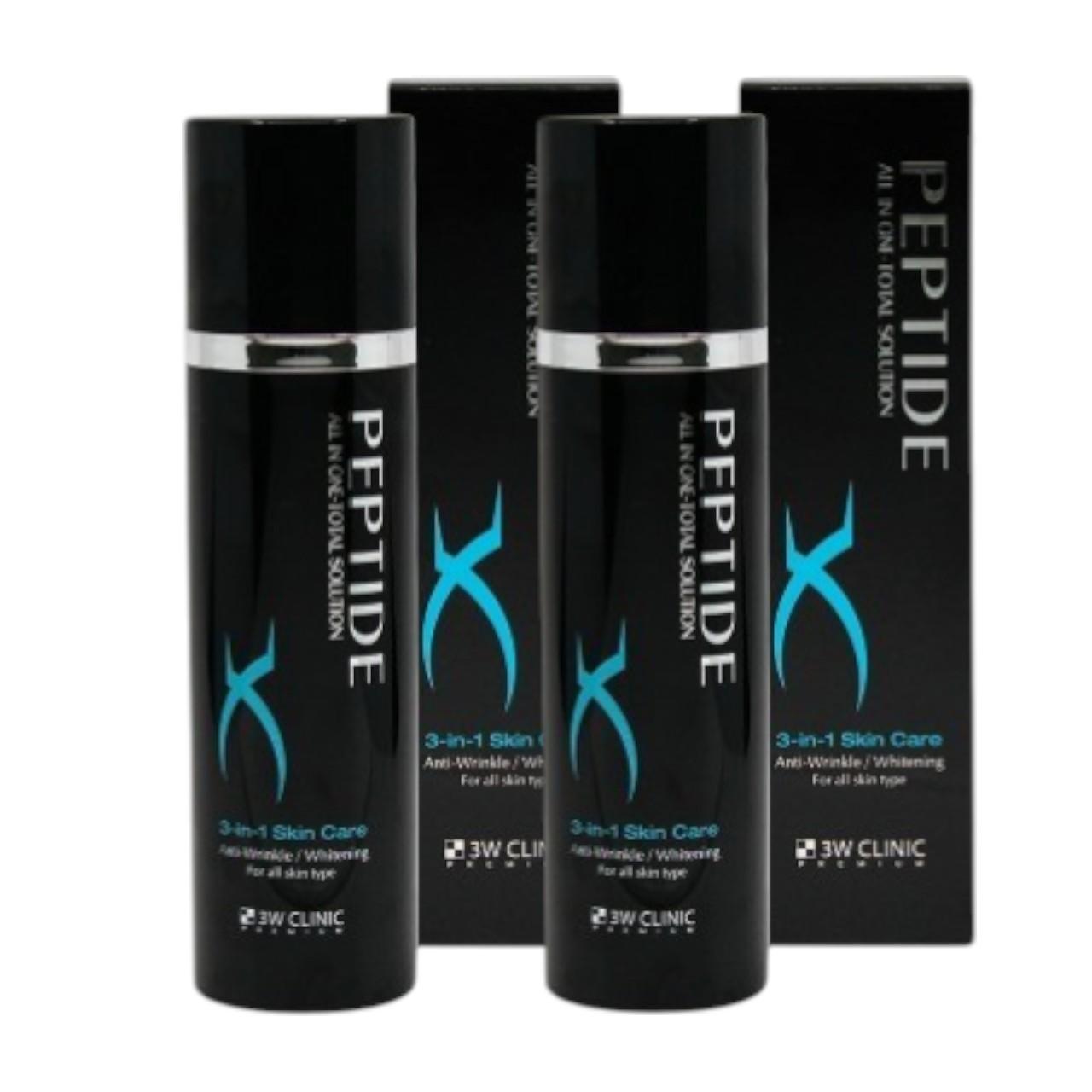 

3W Clinic Premium Black Peptide All-in-One for Men 150ml - Whitening & Anti-Wrinkle Total Solution, 3-in-1 Hydrating Facial Essence & Lotion