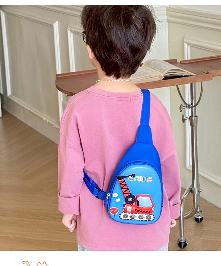 Adorable Cartoon Kid's Waist Bag - Toy Vehicle Crossbody EVA Bag, Korean Fashion Chest Bag