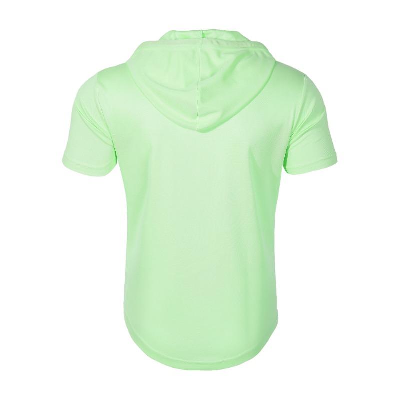 Summer New Men's Hooded Sports Fitness Versatile Casual Short Sleeved T Shirt