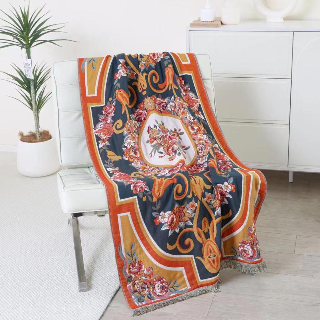 New Soft Ethnic Style Sun God Cotton Bath Towel - Skin-friendly & Absorbent