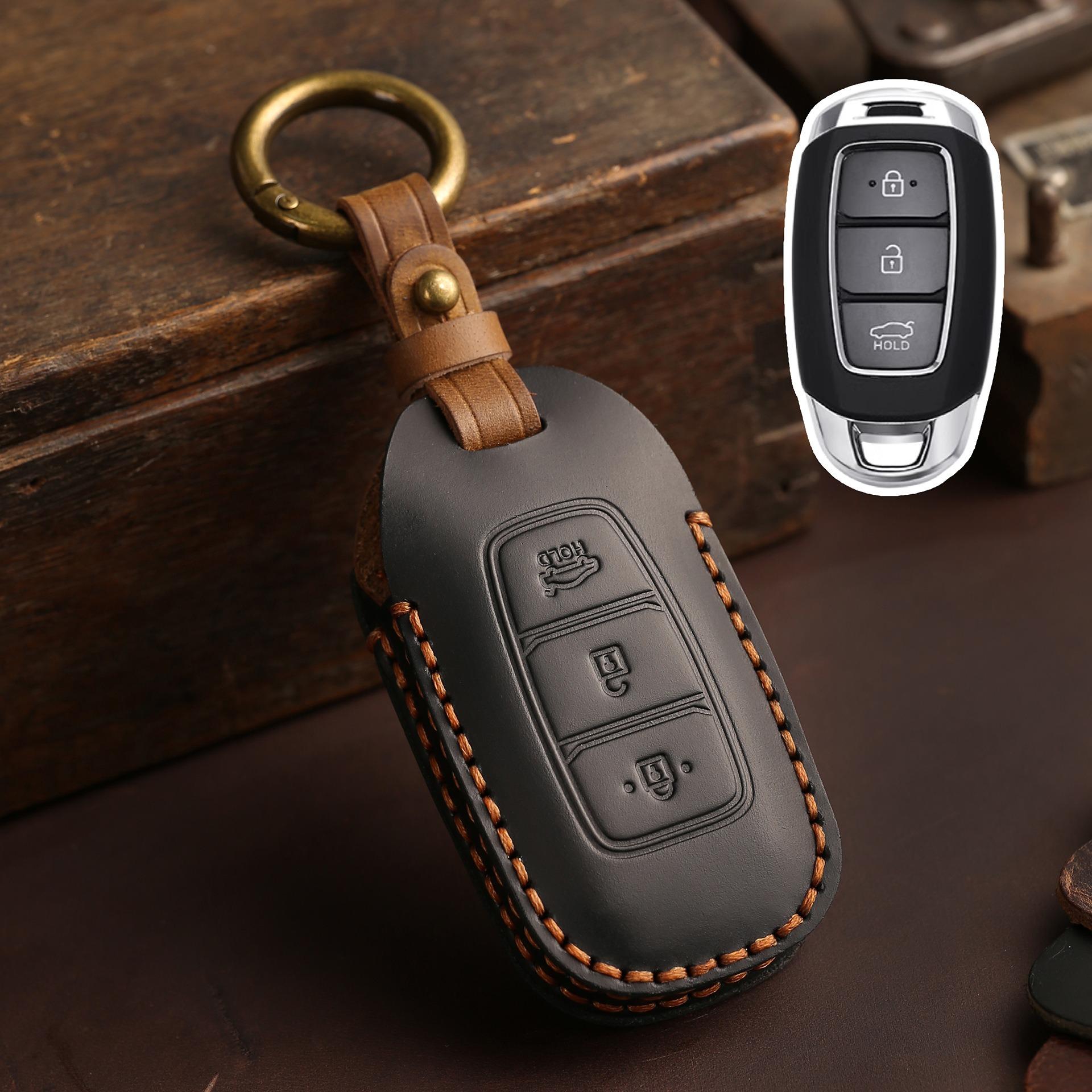 

Car Keychain Key Bag Cover for Hyundai Elantra, GT, Kona, Palisade, Venue, Veloster - Protective Shell чёрный
