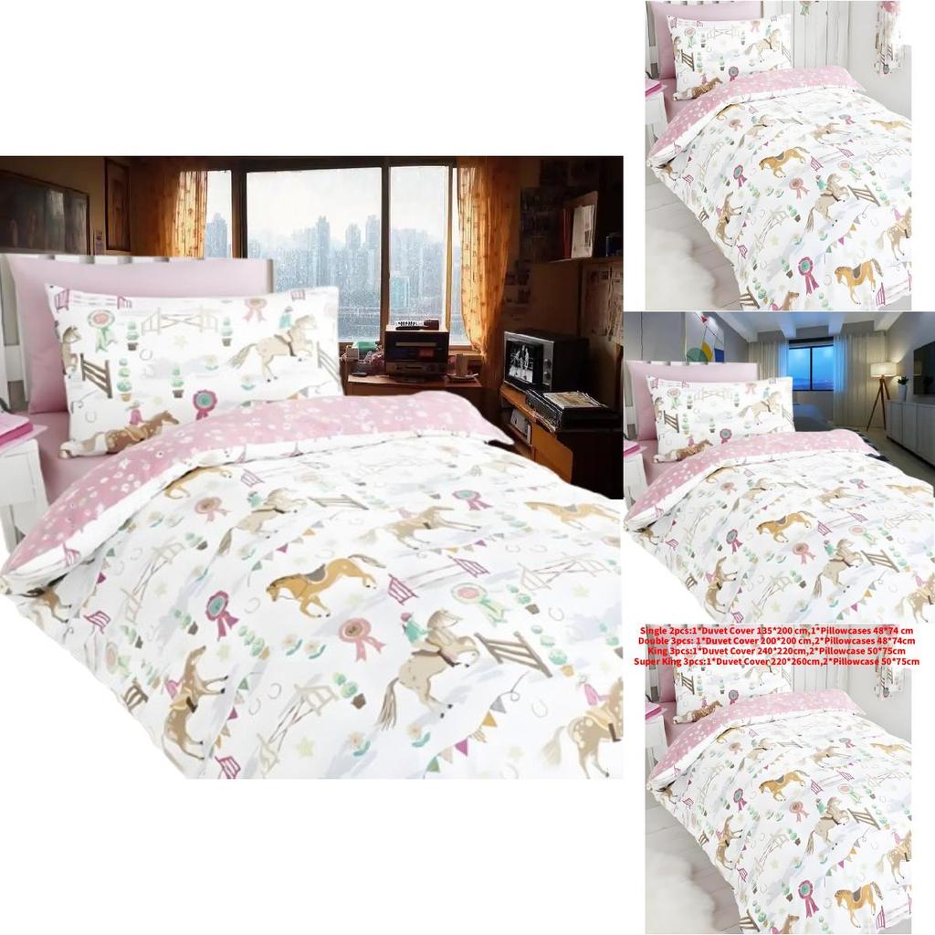 Bettwäsche-Set für 2m Bett mit Digitaldruck Baumwolle Polyester Cartoon-Design für Kinderzimmer