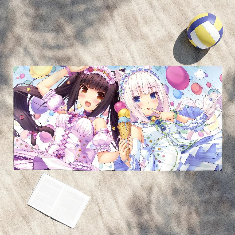 Beautiful Girl Anime N-Nekopara Towel Towels For Beaches Yoga Studios Gyms Hot Springs Swimming Pools And Picnics
