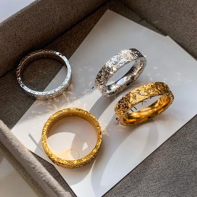Irregular Texture Open Ring Light Luxury Niche Design Fashionable Versatile High-end Jewelry