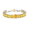 Square Zircon Bracelet Girls Niche Copper Electroplated White Gold 24K Gold Inlaid with Precious Stones Light Luxury Premium Bracelet