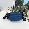 Zippered waist bag for ladies  high-quality denim bags  pendular and leisure  versatile and leisure