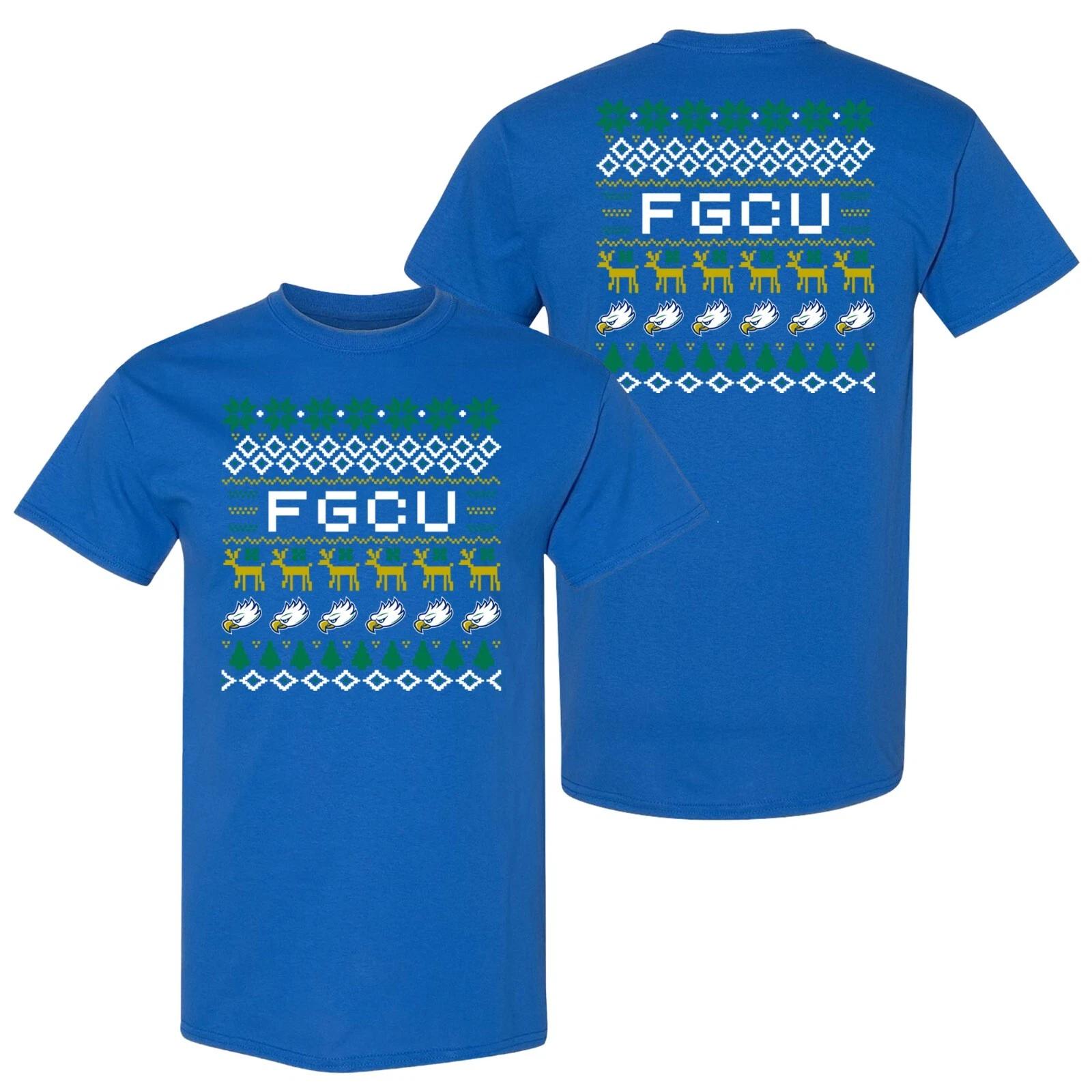FGCU Eagles Holiday Ugly Sweater, Team Color T Shirt - Royal S