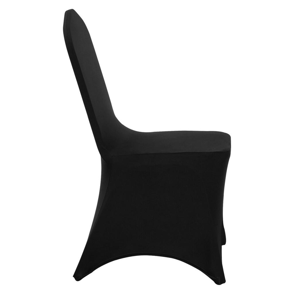 50pcs Black Polyester Spandex Party Chair Covers Decotation Solemn Easy Clean
