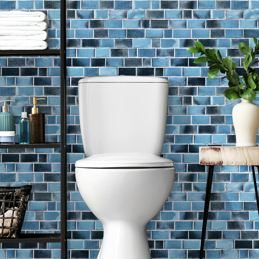 Black and Blue Brick  Pattern Peel and Stick Wallpaper Self Adhesive Contact Paper Removable Waterproof Wallpaper For Furniture Renovation