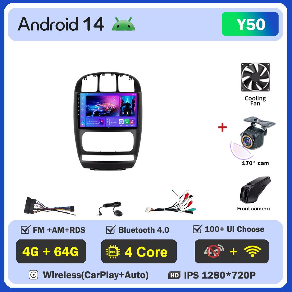 For Dodge Caravan 4 For Chrysler Voyager RG RS Town & Country RS 2000 Android 14 Car Radio Touch Screen Automotive Multimedia