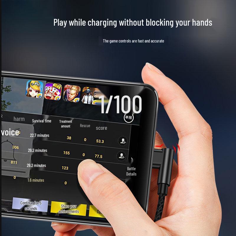 V8 Nylon Braided 3m Fast Charging Micro USB Cable for Android Gaming Devices.