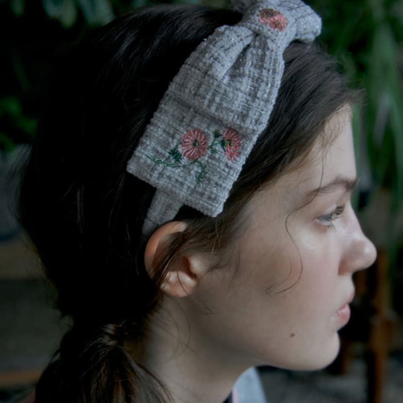 

SOCKS APPEAL NAT двойная лента для волос цветок твид серый grey