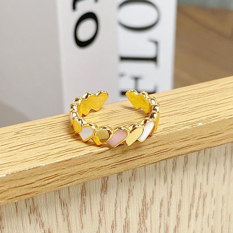 Xiaoxiangfeng Enamel Dripping Oil Opening Ring, High-End Sense, Fashion Niche Temperament, Light Luxury Index Finger Ring, Female Adjustable opening