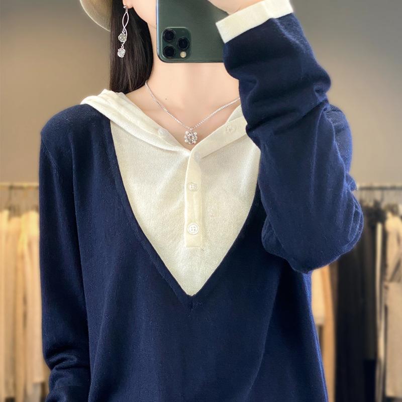 

YYFS женские модные повседневные осенне-зимние свитера с длинными рукавами XXL темно-синий