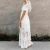 Long Dress Embroidery Lace Patchwork Loose Fit Women Dress for Daily Life