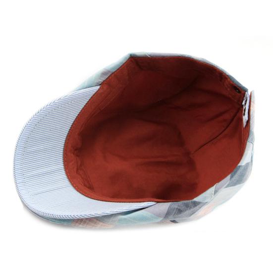 Fashion Men Women Plaid Cotton Newsboy Hat Flat Cap Adjustable Beret with Visor